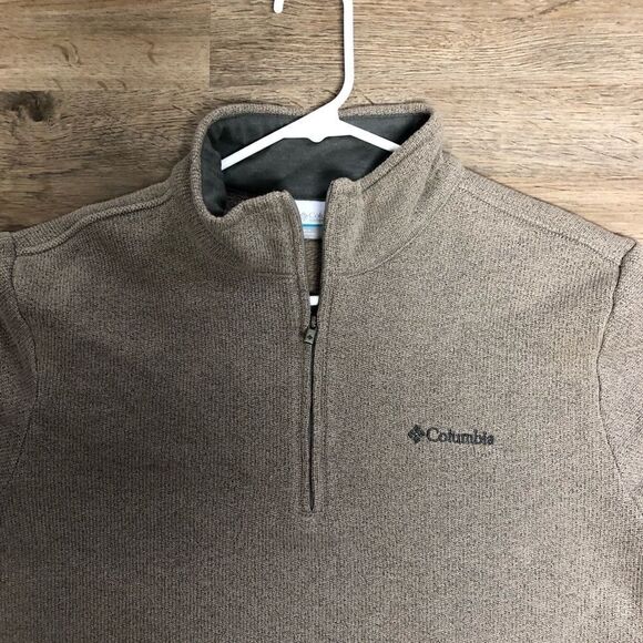 Columbia Men’s Tan Quarter Zip Size M - Picture 2 of 6